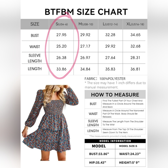 BTFBM Smocked Long Sleeve Floral Ruffle Dress - Picture 4 of 8